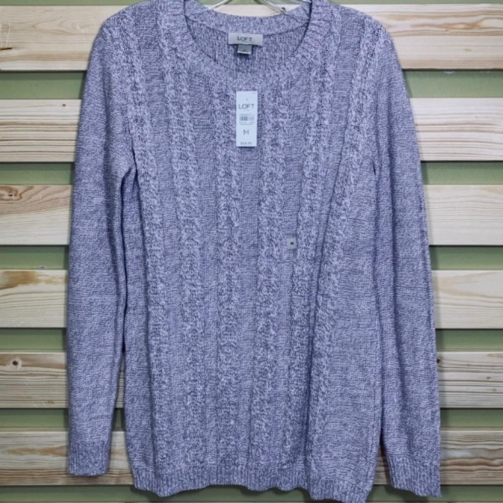 Lavender/white marled sweater